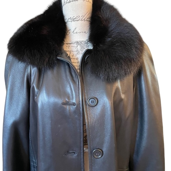 MAVIN Richards black leather coat size medium - Picture 2 of 9